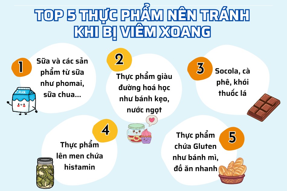 Top 5 thực phẩm nên tránh khi bị viêm xoang 